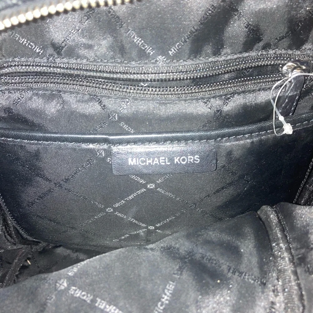 Michael Kors Vegan Leather Quilted Black Abbey Backpack Purse Butter Soft Shine